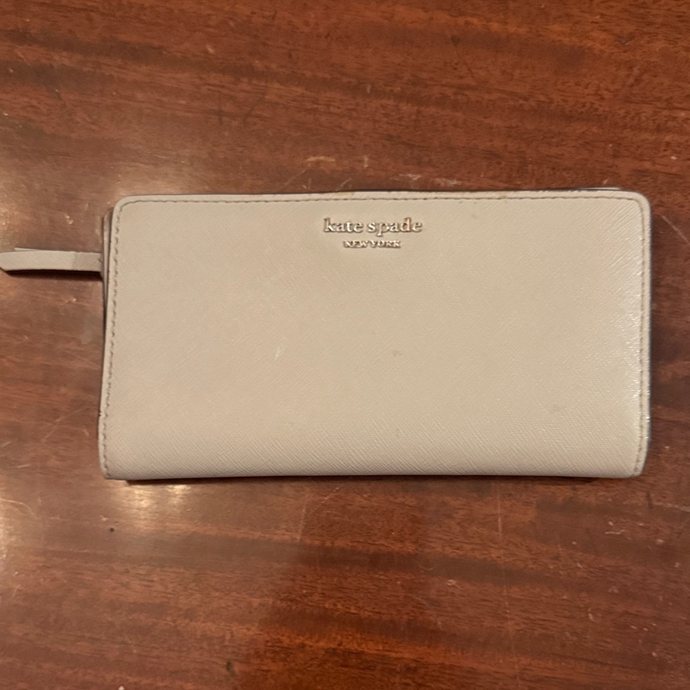 Kate Spade Soft Gray Leather Clutch